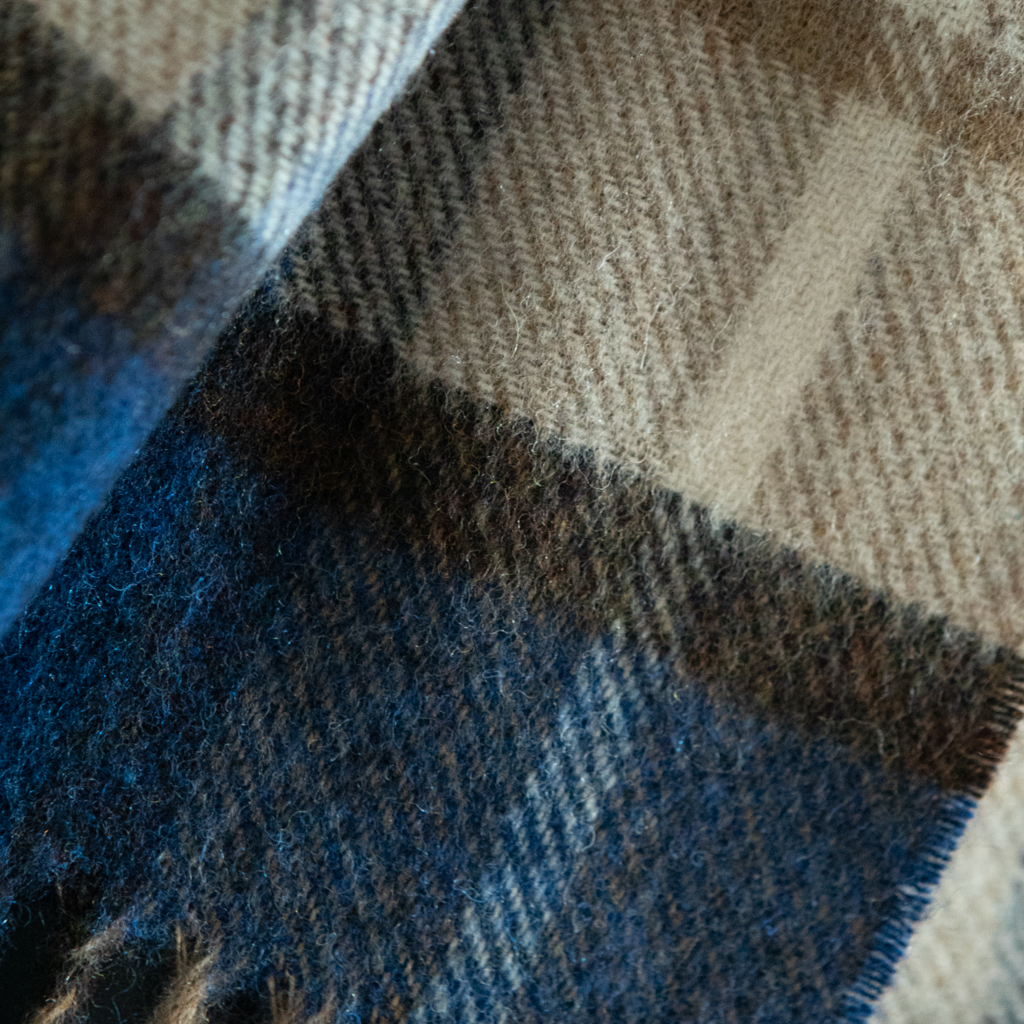 Merino Wool Scarf - 25 x 190cm – Checks Winchester Cobalt