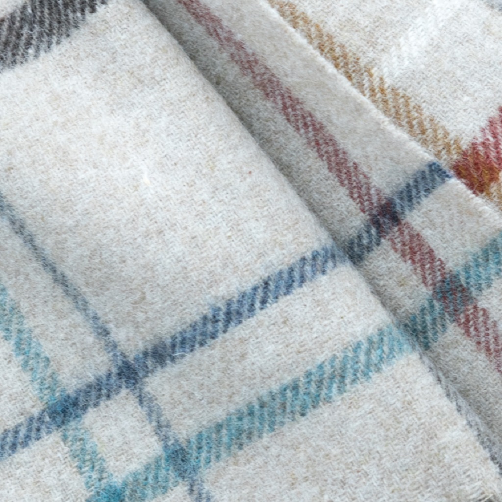 Merino Wool Scarf - 25 x 190cm – Checks Litton Dale Oatmeal