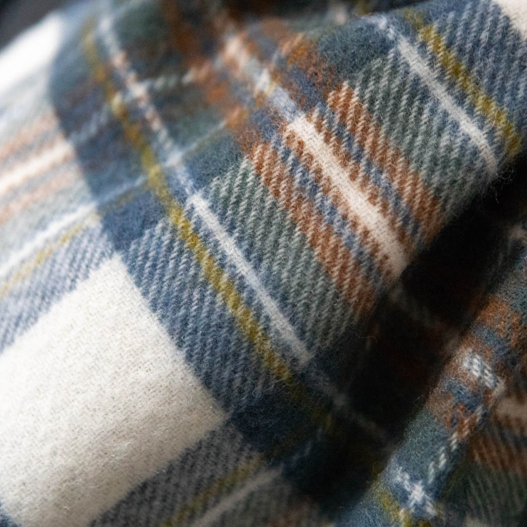 Merino Wool Scarf - 30 x 190cm – Tartan Muted Blue Stewart