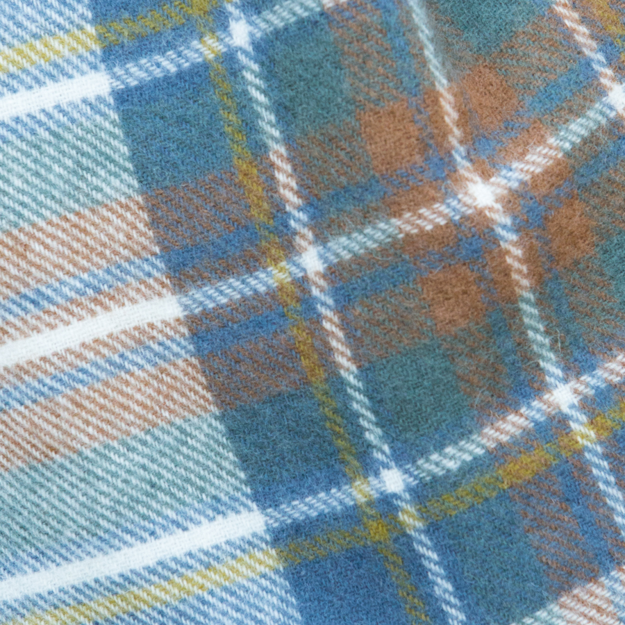 Merino Wool Scarf - 50 x 190cm – Tartan - Muted Blue Stewart