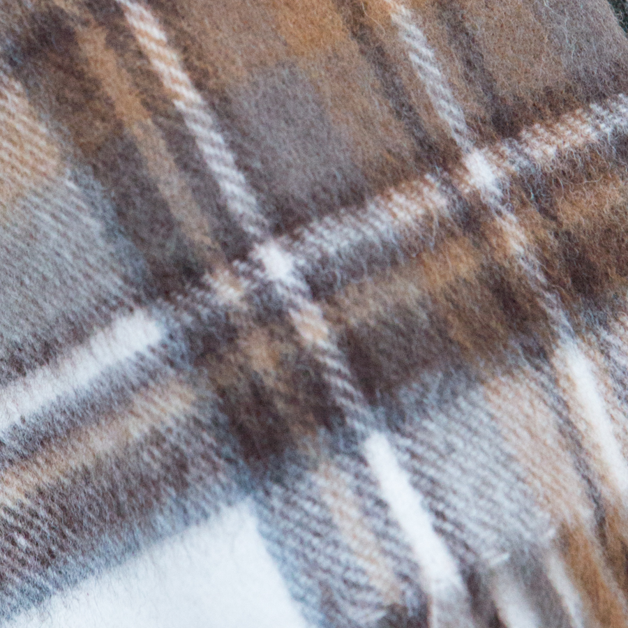 Merino Wool Scarf - 50 x 190cm – Tartan - Natural Dress Stewart