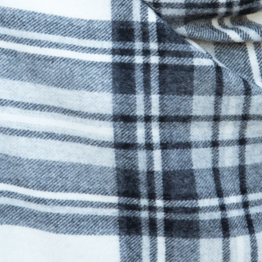 Merino Wool Scarf - 70 x 190cm – Tartan - Dress Grey Stewart