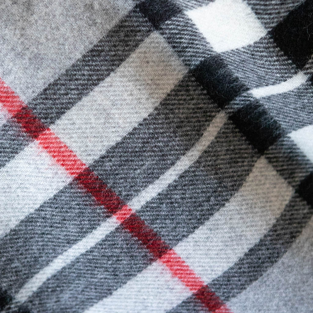 Merino Wool Scarf - 70 x 190cm – Tartan - Grey Thompson
