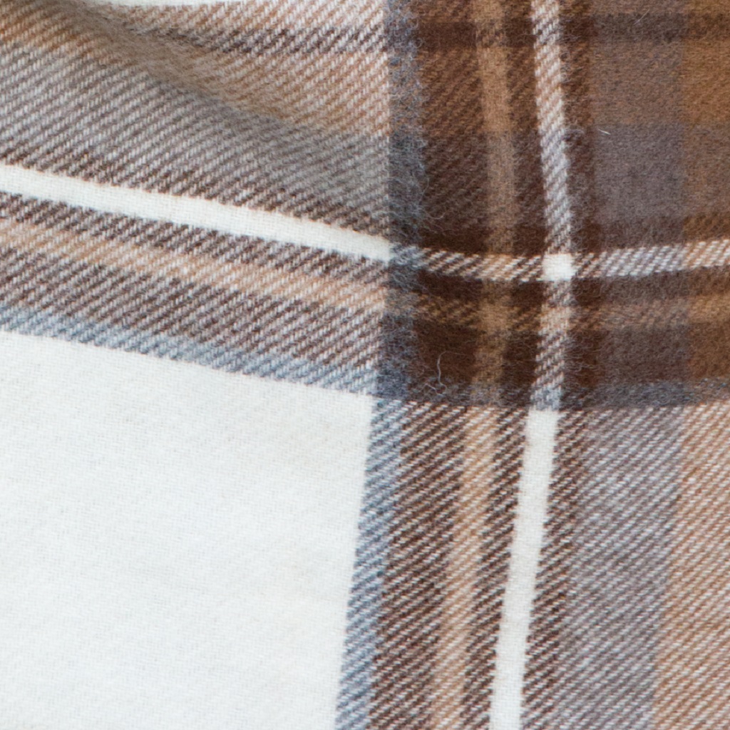 Merino Wool Scarf - 70 x 190cm – Tartan - Natural Dress Stewart