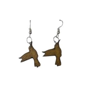 Amber Tagua Bird Earrings – Hand-Carved "Vegetable Ivory" Charms with Alpaca Silver – Image 3