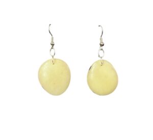 Sun-Kissed Yellow Tagua Drop Earrings – Handcrafted Sustainable Jewelry in Alpaca Silver – Image 1