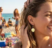 Sun-Kissed Yellow Tagua Drop Earrings – Handcrafted Sustainable Jewelry in Alpaca Silver – Image 2