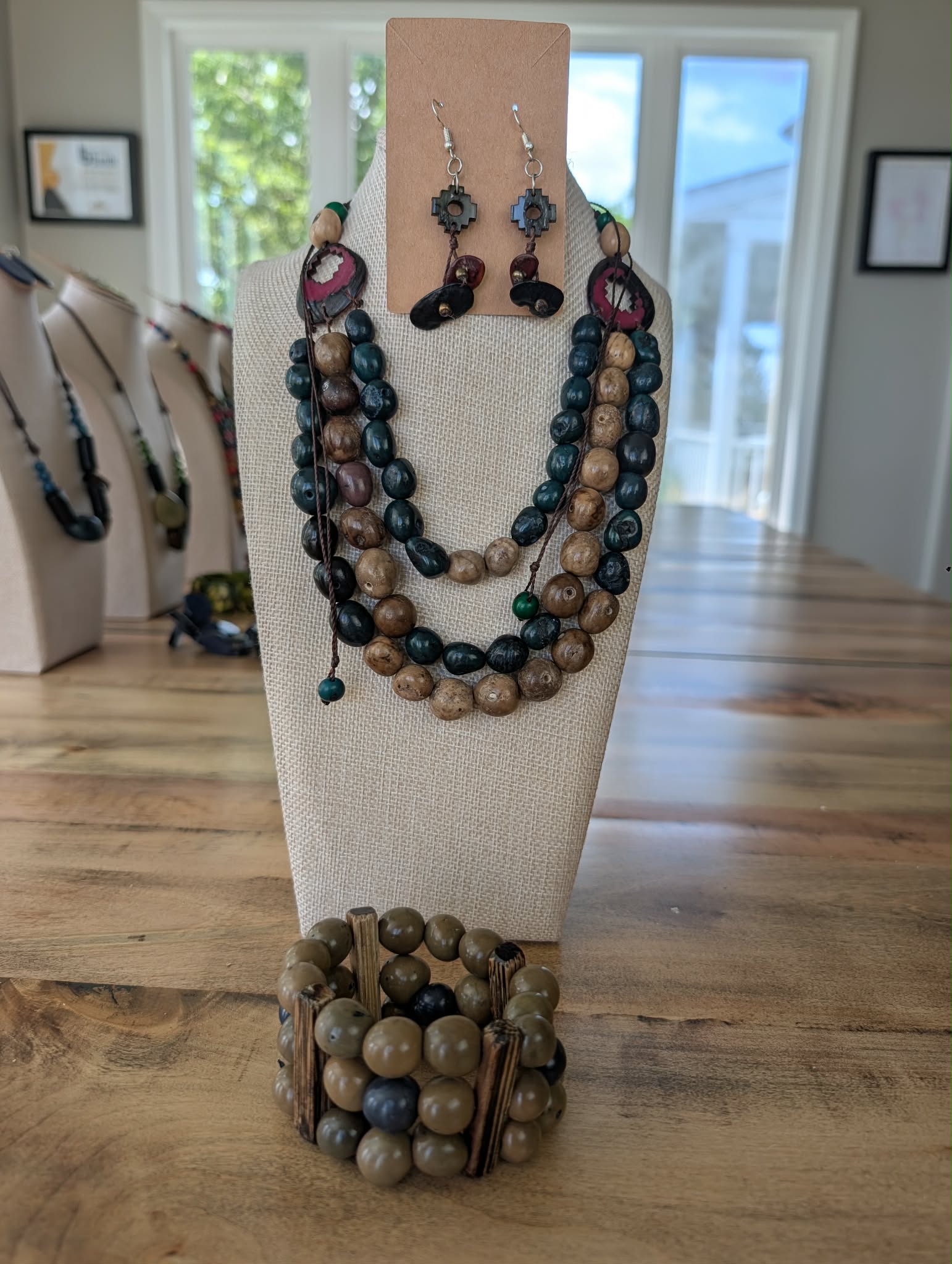 Earth & Forest Multi-Strand Tagua Statement Set – Image 2