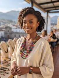 Boho Rainbow Multi-Strand Tagua Jewelry Set – Image 2