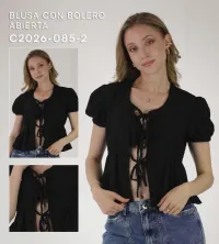 BLUSA CON BOLERO ABIERTA C2026 - 085 - 2 [BLU] – Image 1