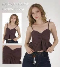 BLUSA CON BOLERO C2026 - 092 - 1 [BLU] – M, Café