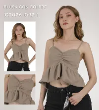 BLUSA CON BOLERO C2026 - 092 - 1 [BLU] – M, Camel