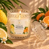 Cut Glass Coconut Wax Candle – 7 oz / 198 g – Citron & Mandarin