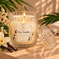 Cut Glass Coconut Wax Candle – 7 oz / 198 g – Very Vanilla