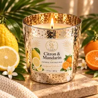Gold Speckled Coconut Wax Candle – 17 oz / 482 g – Citron & Mandarin