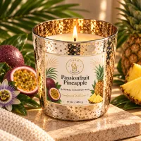 Gold Speckled Coconut Wax Candle – 17 oz / 482 g – Passionfruit Pineapple