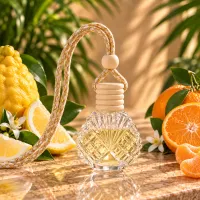 Round Cut Glass Car Diffuser – Citron & Mandarin