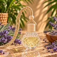 Round Cut Glass Car Diffuser – Lavender