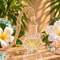 Round Cut Glass Car Diffuser – Caribbean Mist