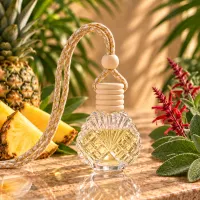 Round Cut Glass Car Diffuser – Pineapple Sage