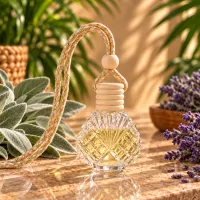 Round Cut Glass Car Diffuser – White Sage & Lavender