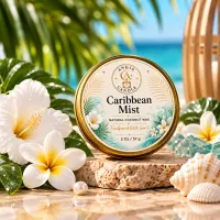 Travel Tin Coconut Wax Candle – 2 oz / 57 g – Caribbean Mist