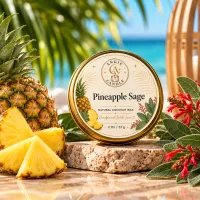 Travel Tin Coconut Wax Candle – 2 oz / 57 g – Pineapple Sage