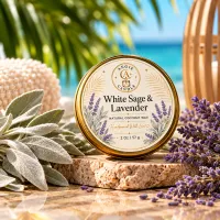 Travel Tin Coconut Wax Candle – 2 oz / 57 g – White Sage & Lavender