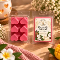 Pink Heart Wax Melts – Coconut & Patchouli