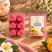Pink Heart Wax Melts – Citron & Mandarin