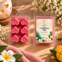 Pink Heart Wax Melts – Caribbean Mist