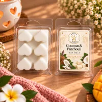 White Heart Wax Melts – Coconut & Patchouli