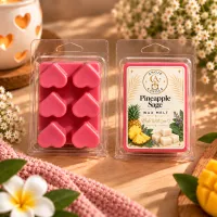 Pink Heart Wax Melts – Pineapple Sage