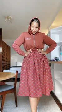 Printed skirt sets Maroon monogram – Image 1