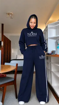 NDIM Inkosazana tracksuit set, navy crop – Image 1