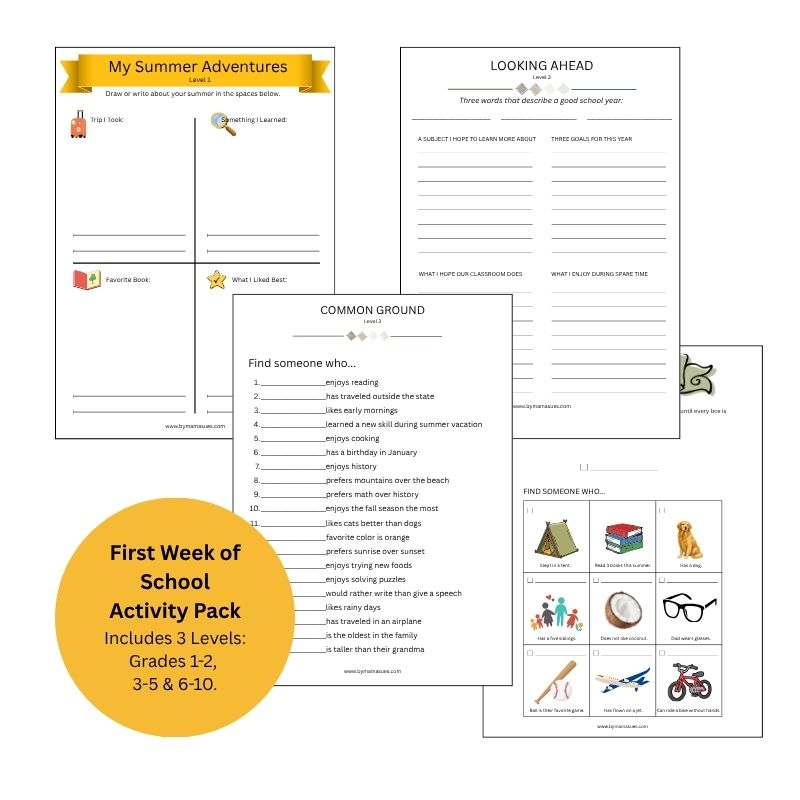 First Week of School Activity Pack – Image 1