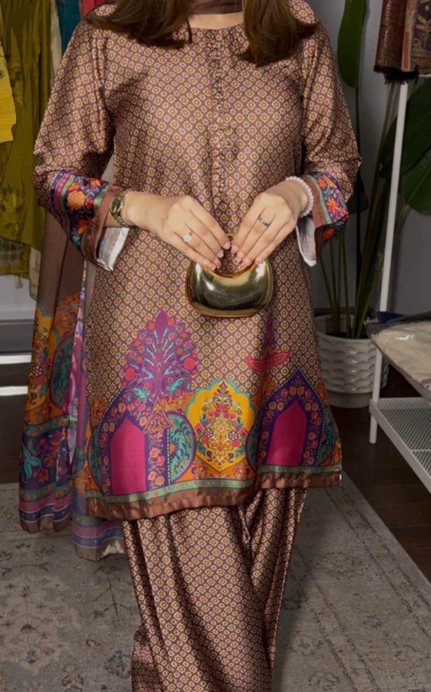 BEIGE RAW SILK KURTI | JFS-S-26-242 FB/ELFESYA-2 – Image 3