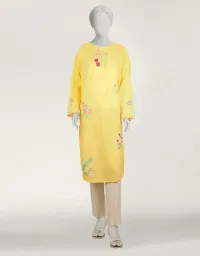 YELLOW LAWN KURTI | JSS-S-26-659 FB/ASSORTMNET-02 – Image 1