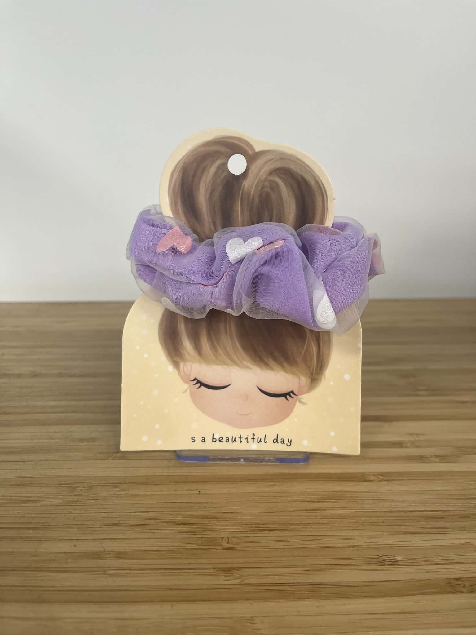 Scrunchie – Purple hearts