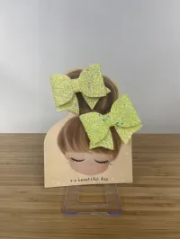 Bow Hair Clip – Pair, Yellow
