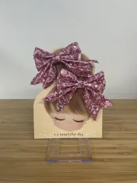 Bow Hair Clip – Pair, Pink