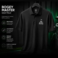 Bogey Master Golf Polo — Black – Image 1