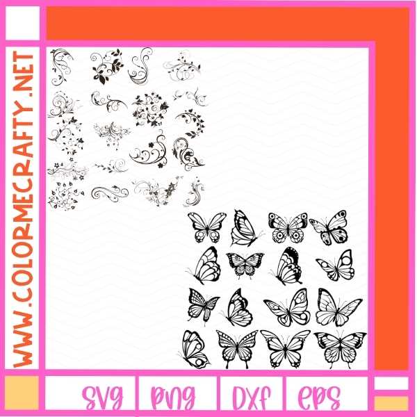 Butterflies & Flourishes SVG Bundle — Elegant Designs for Crafters, Wedding Decor, Tumblers & More – Image 2