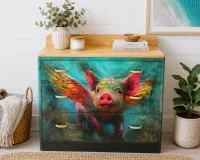 Pigesus Vintage Dresser – Whimsical Children’s Furniture – Image 1