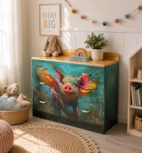 Pigesus Vintage Dresser – Whimsical Children’s Furniture – Image 2