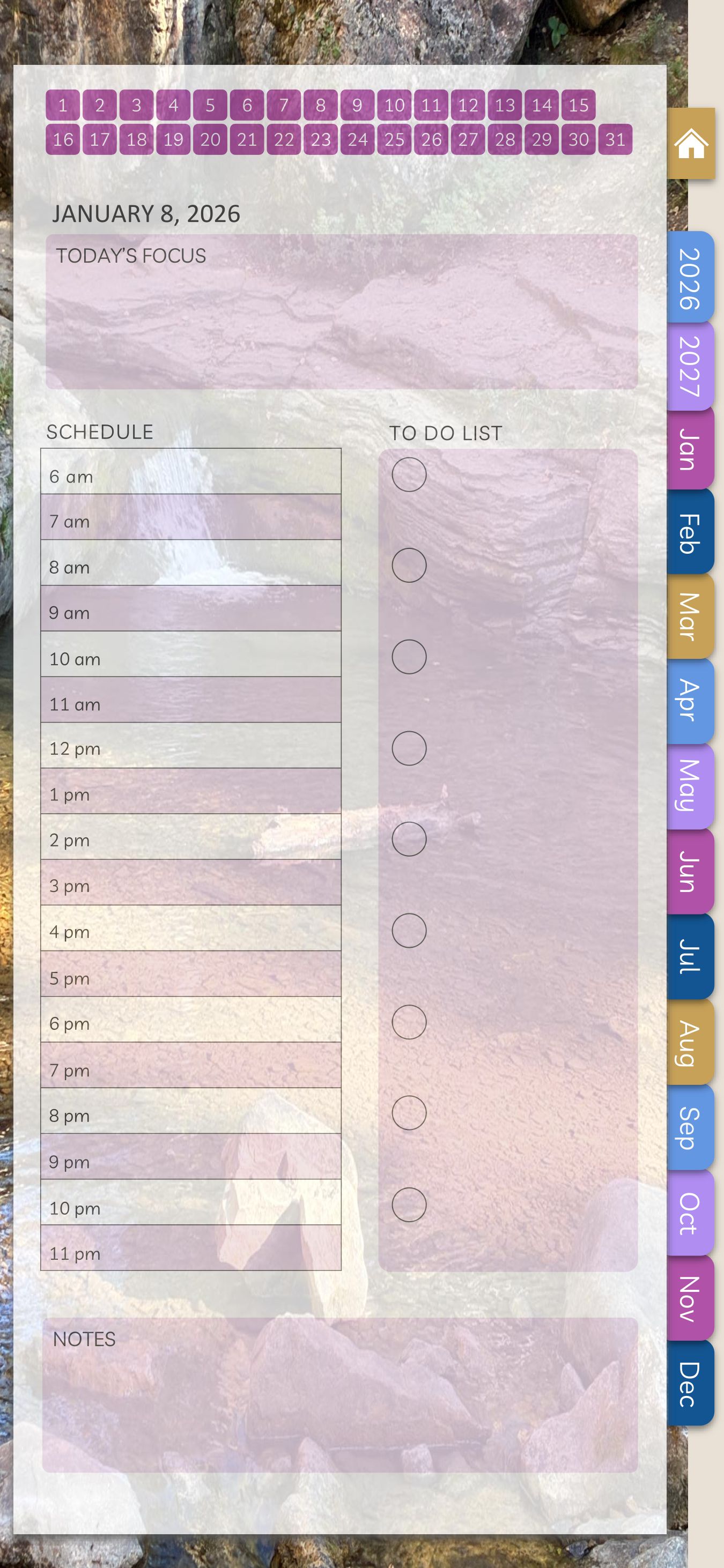 2026 Smartphone Digital Planner & Notebook Set  - Waterhole – Image 6