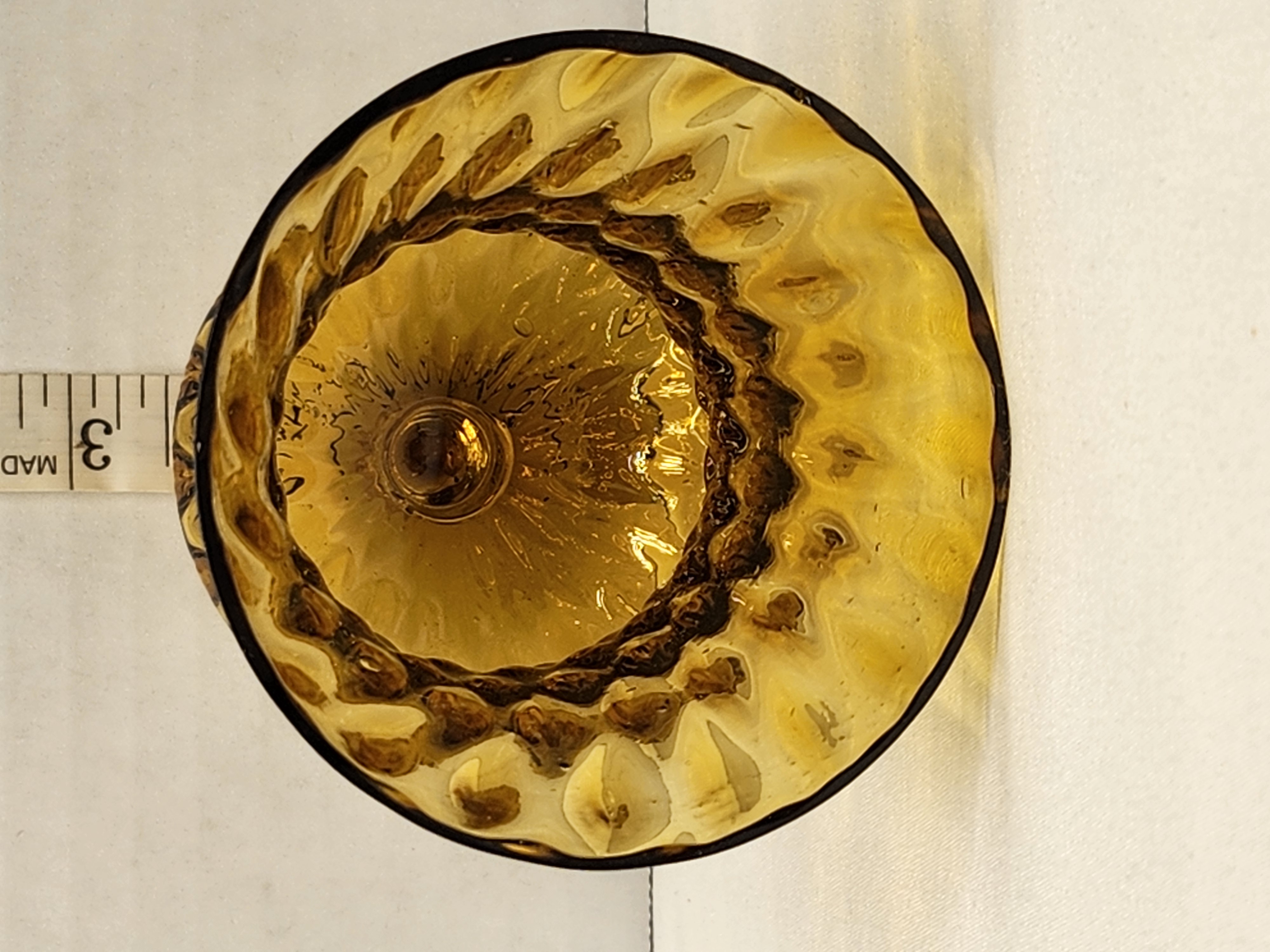 Vintage 1970s Amber Diamond Optic Peg Votive Glass Shade - Replacement – Image 2