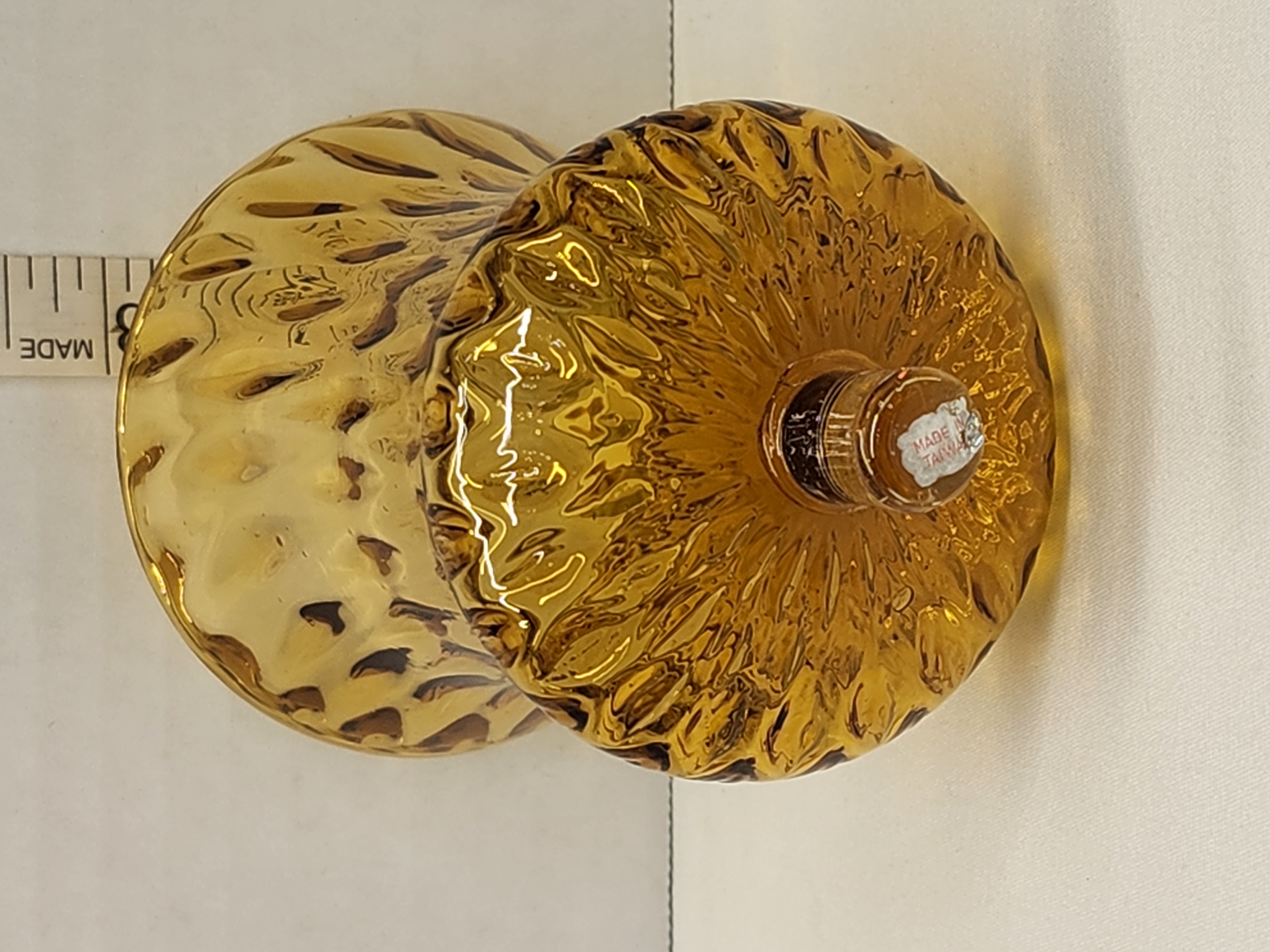Vintage 1970s Amber Diamond Optic Peg Votive Glass Shade - Replacement – Image 3