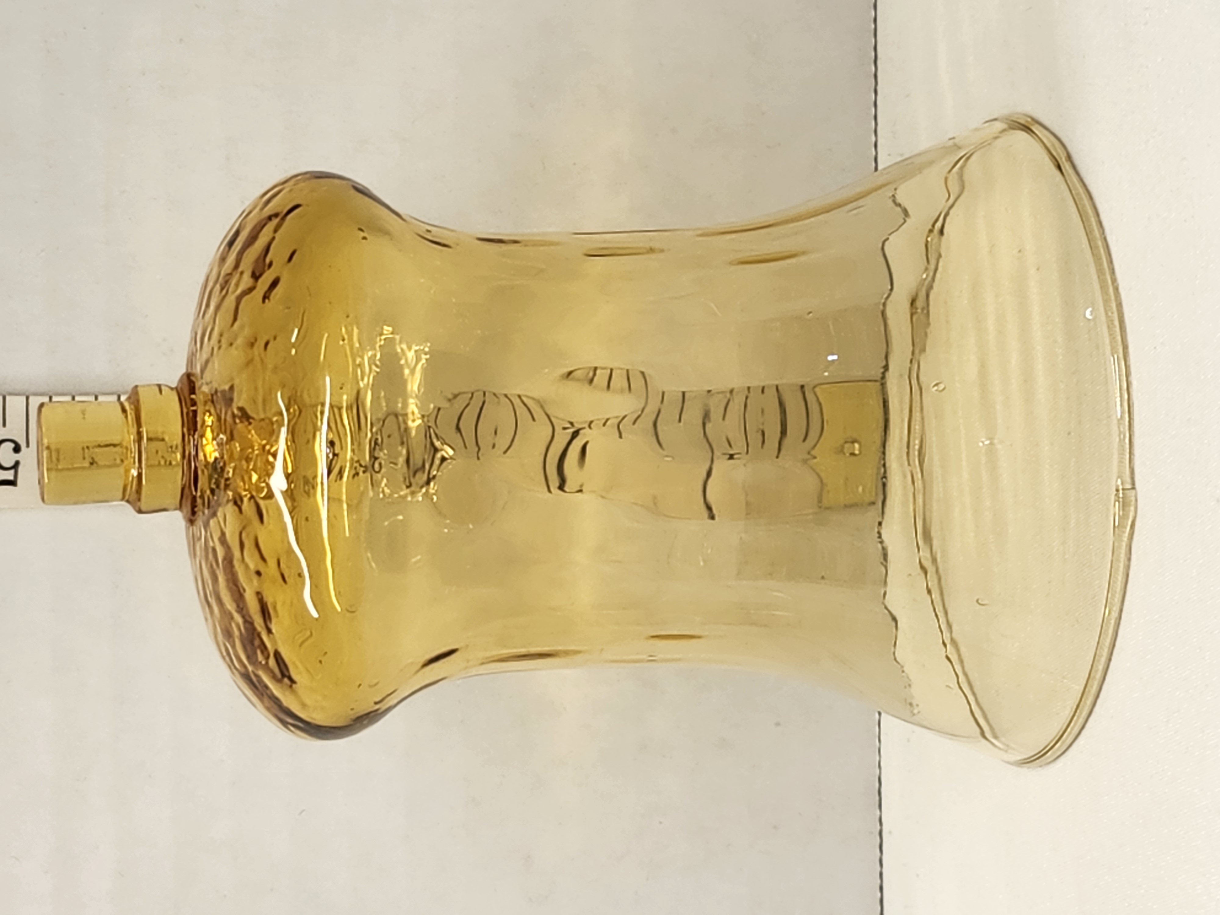 Vintage 1970s Homco Amber Gold Hobnail Peg Votive Glass Shades - Pair – Image 3