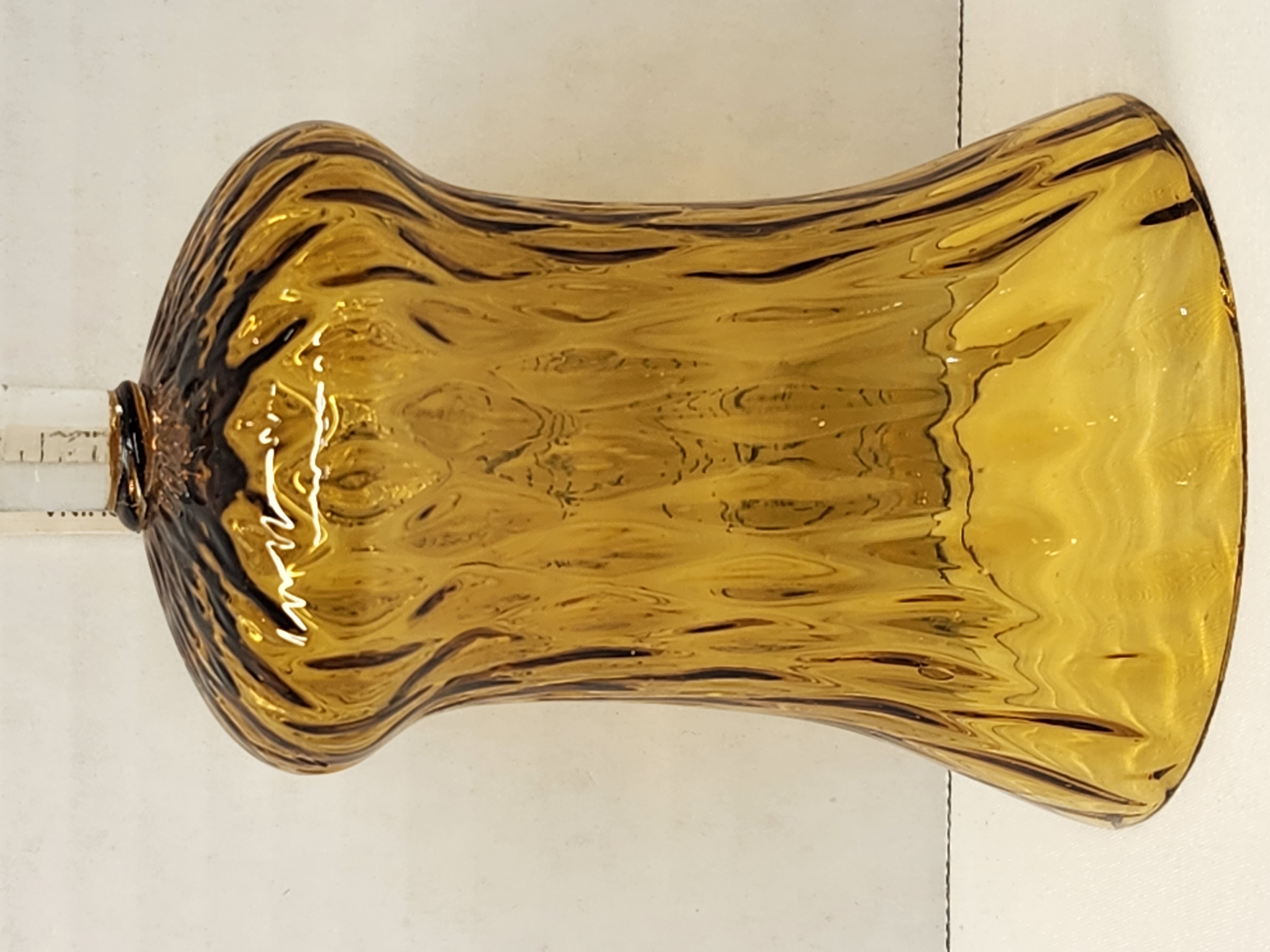Vintage 1970s Amber Diamond Optic Peg Votive Glass Shade - Replacement – Image 4